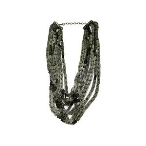 Metallic brass toned multi-strand necklace